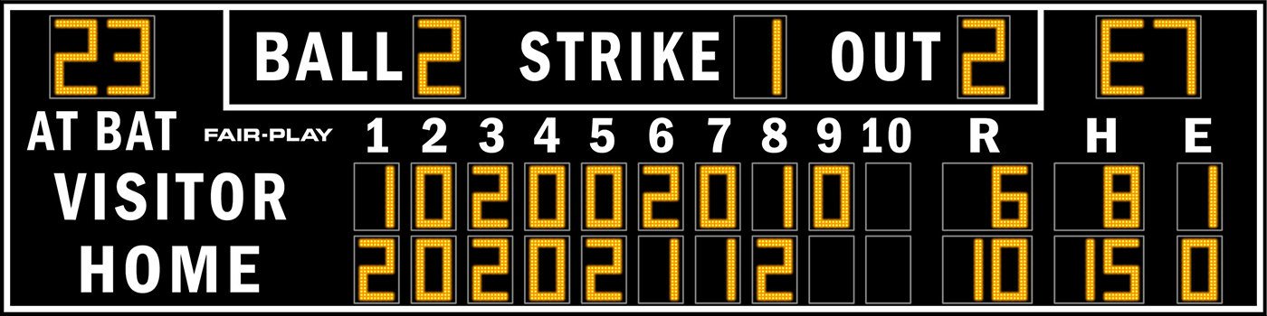Fair-Play BA-7126 baseball and softball scoreboard face